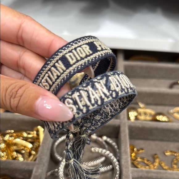 Original Dior Woven Bracelets Christian Dior Bracelet Set Navy